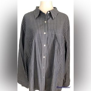 EUC || Button Down Blue & White Striped Shirt